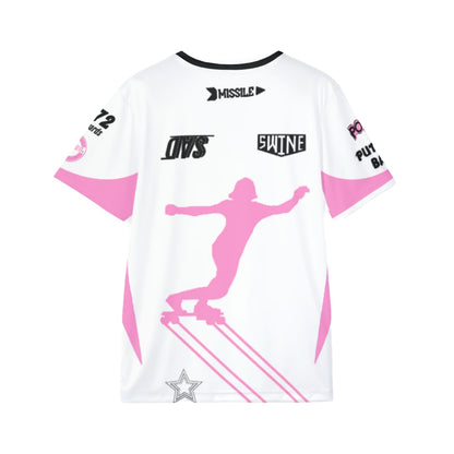 Skate Jersey - White & Pink